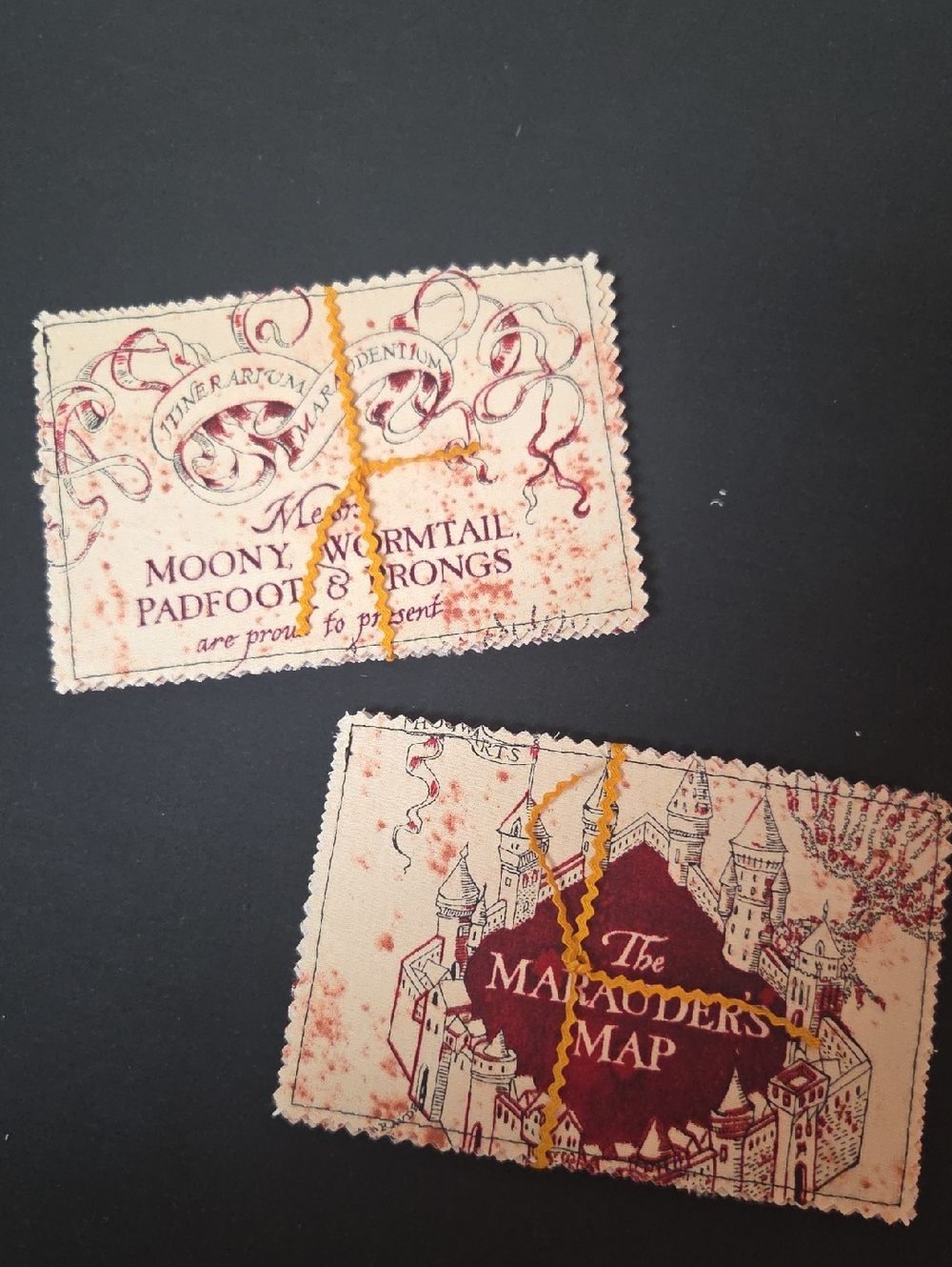 The Marauder's Map Maroon Castle Art Print Handmade Post Cards Set Of 6